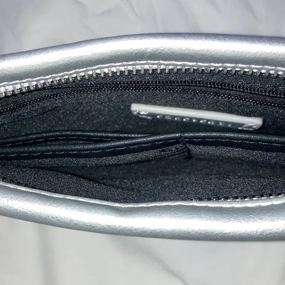 Forever 21 metallic silver chain purse / clutch / sling bag / crossbody - Picture 4 of 11